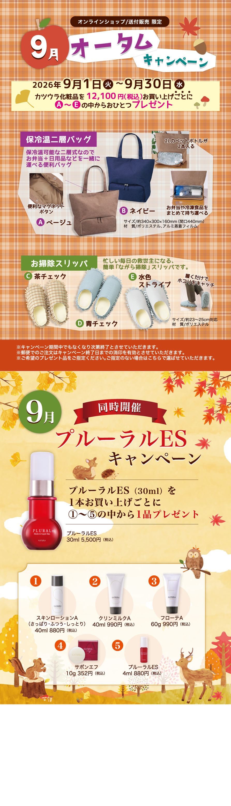 送付販売／オンラインショップ限定キャンペーン